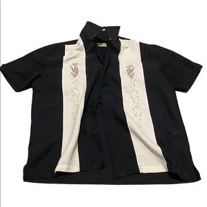 VINTAGE musical theme - bowling style shirt button down